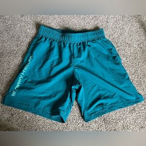 Under Armour Athletic Shorts in teal, size men’s medium